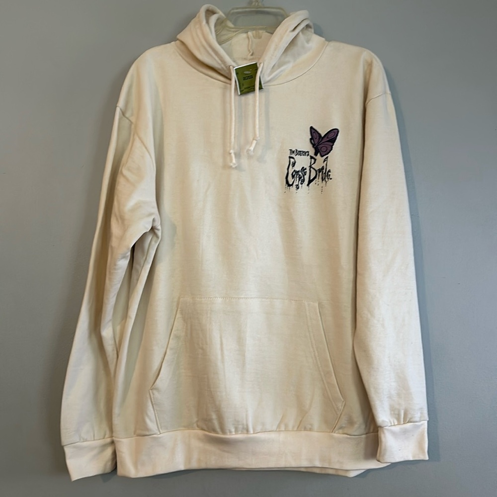 Tim Burton women NWT cream Corpse Bride movie Emily Dearly Departed hoodie